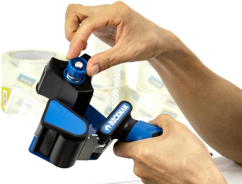 ROCKMAN Premium Heavy-Duty Tape Dispenser Gun 08- Soft-Touch Ergonomic Handle Design, Transparent Pressing Plate, Ideal for Shipping, Warehouse, and Moving, Suitable for 2-inch Tape - Image 4